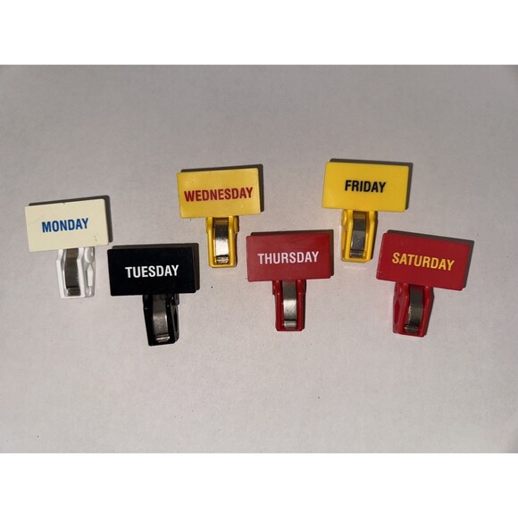 Vintage Hercules Clip Days Of The Week Chip Clips Collectible - Picture 3 of 4